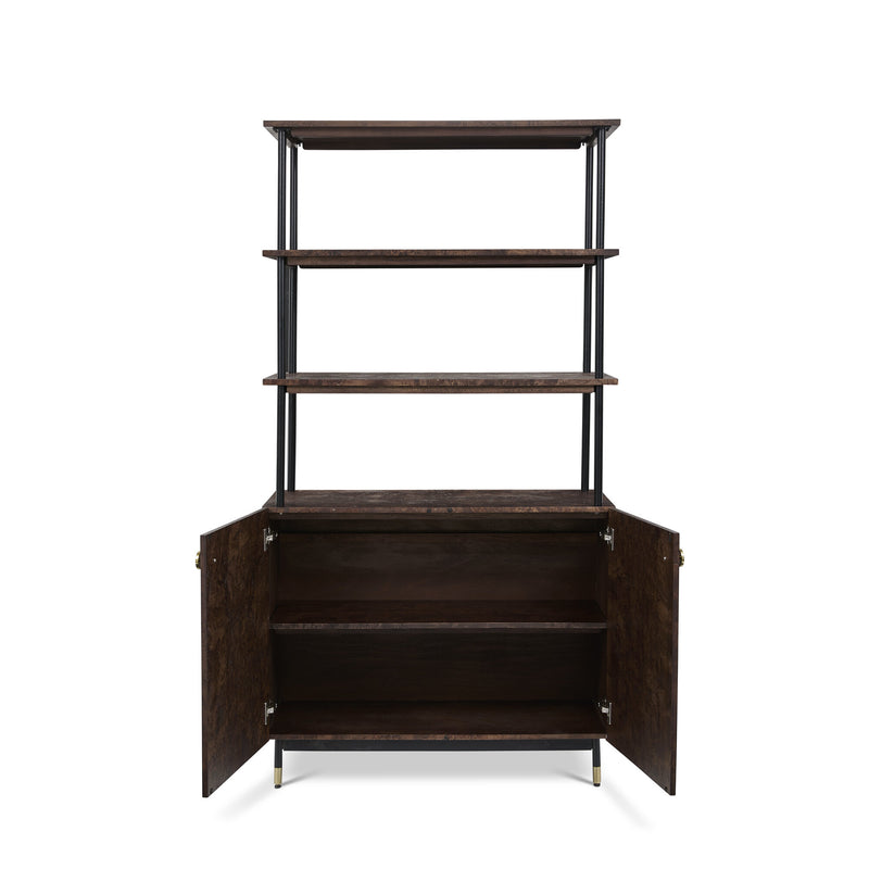 Burlwood Cabinet w Shelves