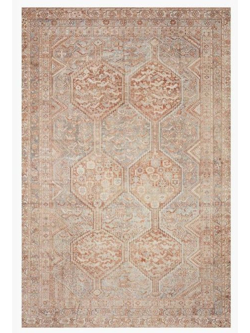 Jules Tangerine | Mist Rug