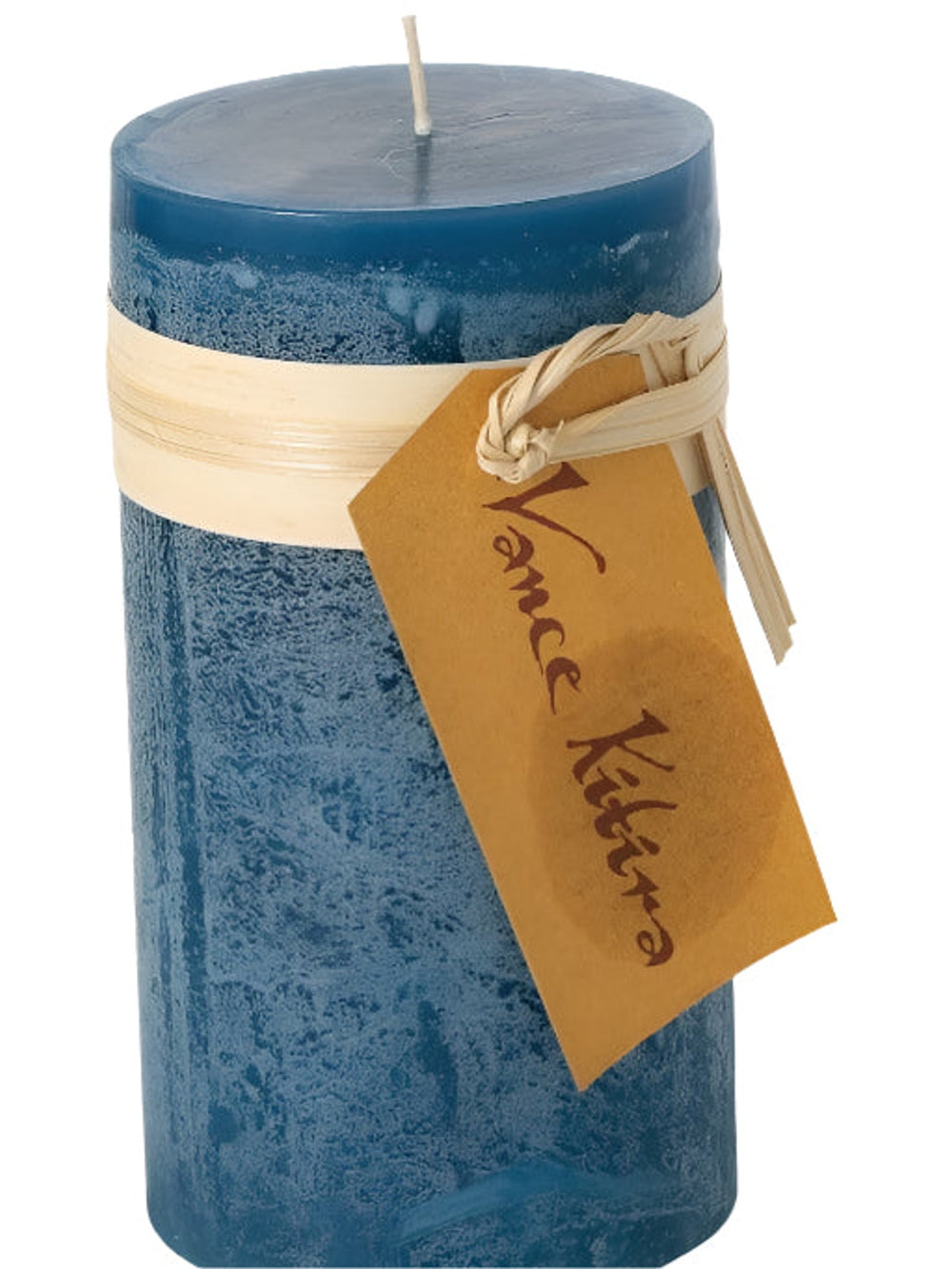 English Blue 6" Timber Pillar Candle