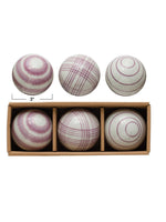 3" Round Hand-Painted Stoneware Orbs