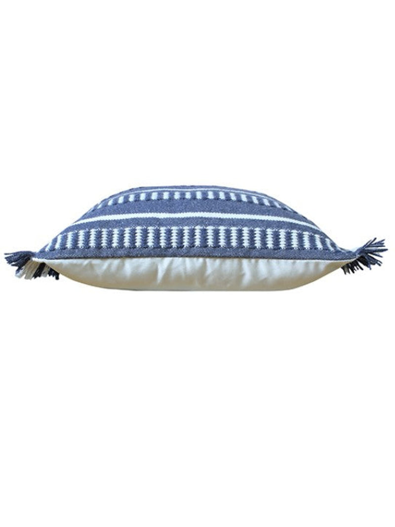 Blue Fringed 20" Pillow