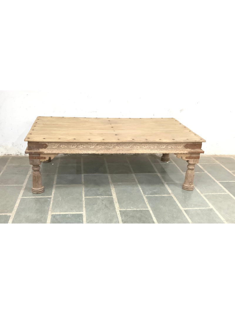 Old Wood Carved Coffee Table | 68"