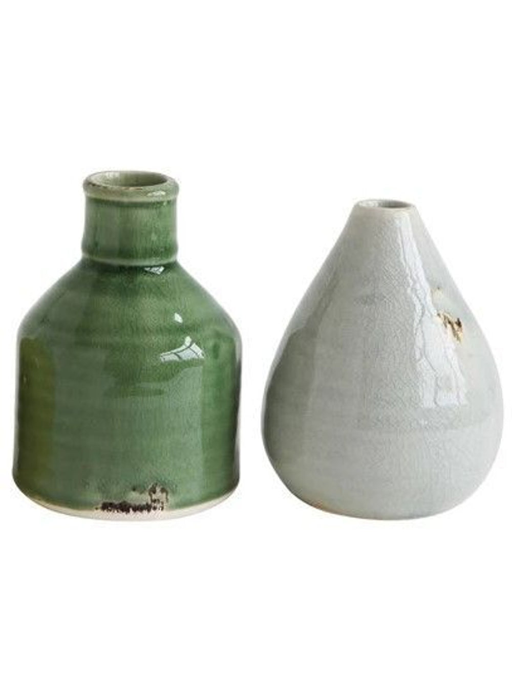 Terracotta Vase MD | Green / Gray
