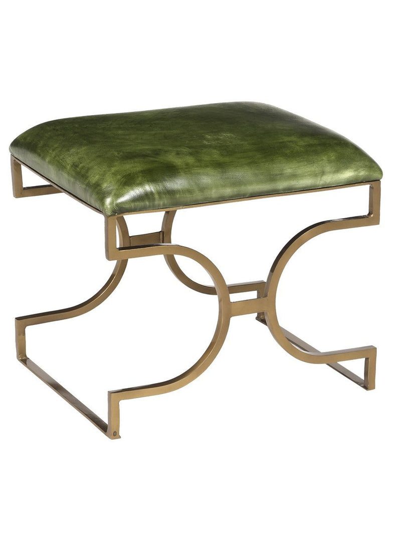 Jordan Green Leather Stool