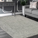 Criss Cross|Grey Wool 9 x 12