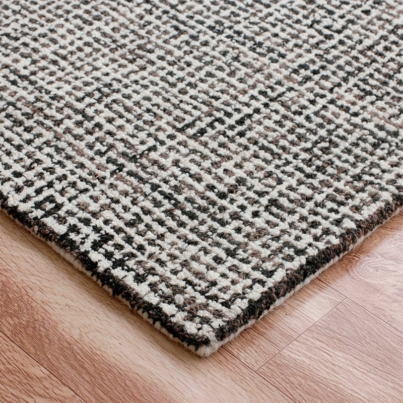 Criss Cross|Grey Wool 9 x 12