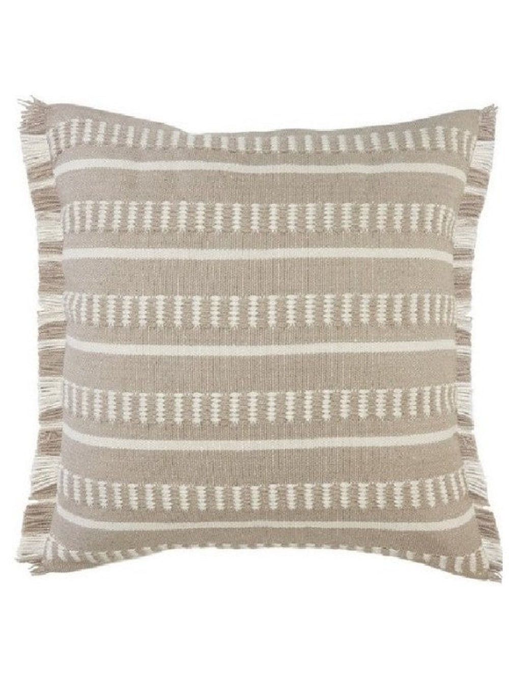 Gray Fringed 24" Pillow