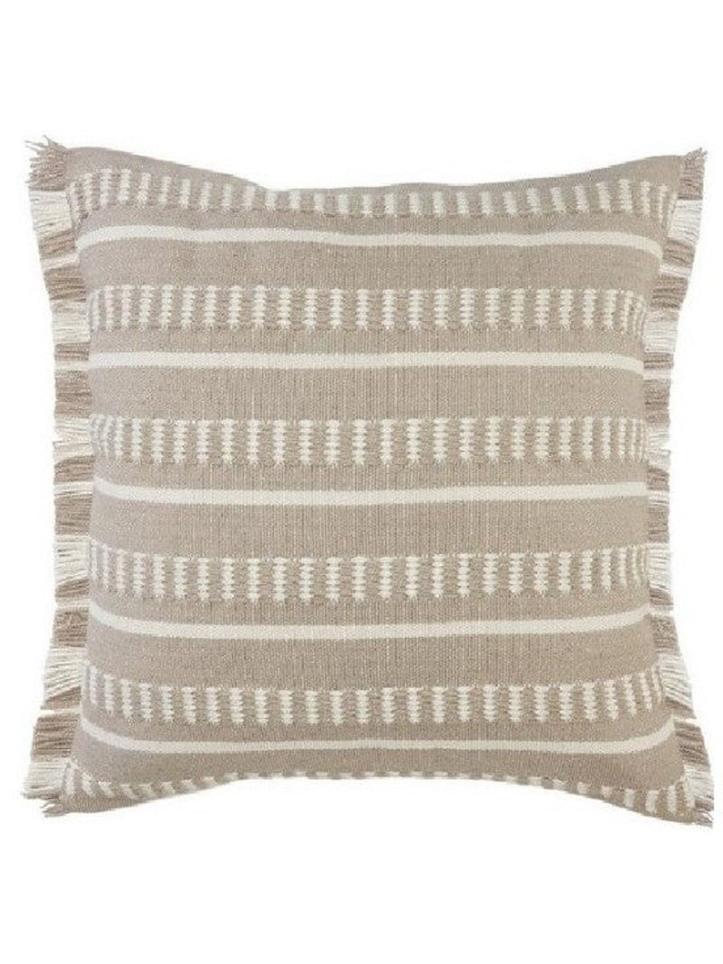 Gray Fringed 24" Pillow