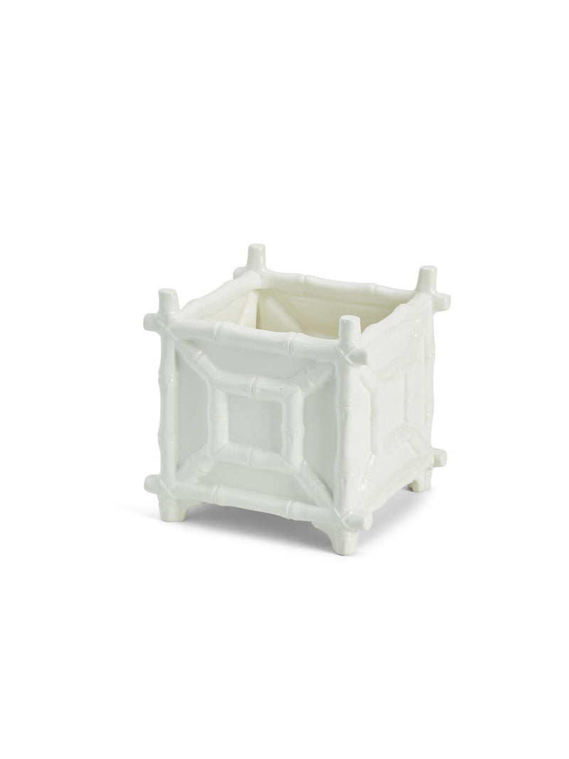 Hampton Faux Bamboo Fretwork Cachepot | Ceramic
