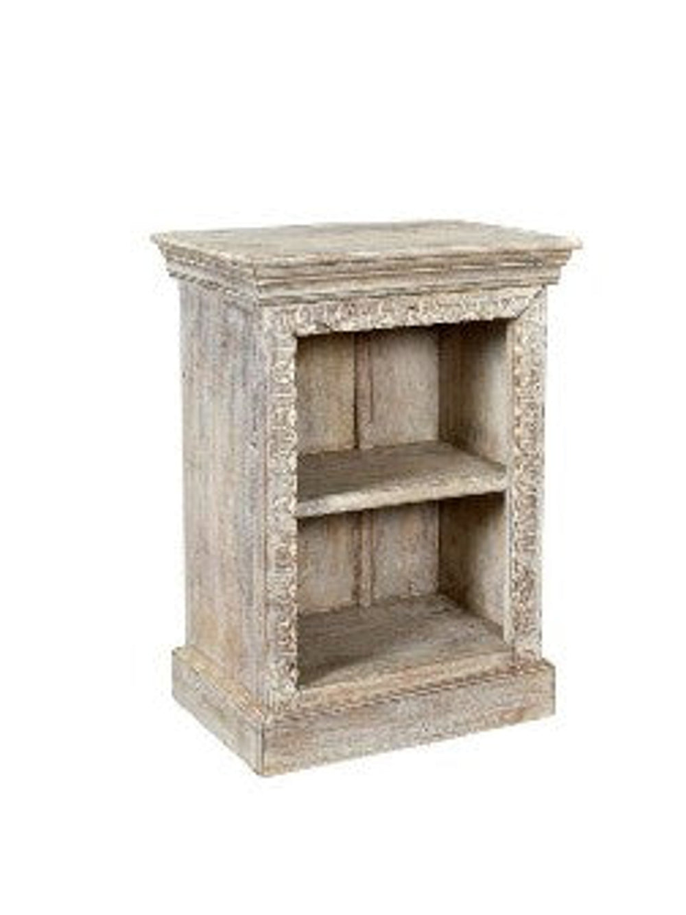 Carved Edge 1-Shelf End Table