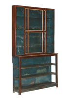 Wood & Glass Cabinet w/Dark Interior