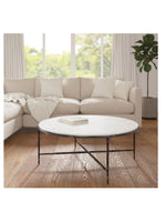 Marble & Bronze Round Coffee Table