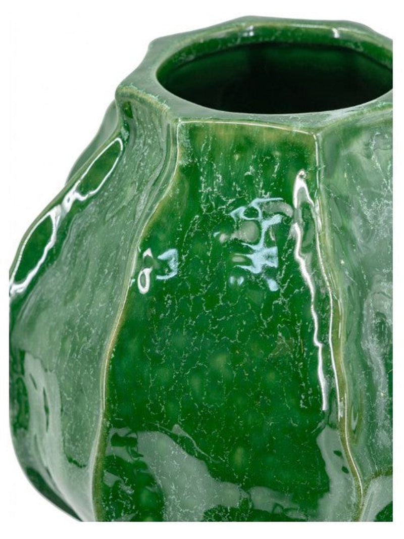 Ridged Ceramic Vase | Green
