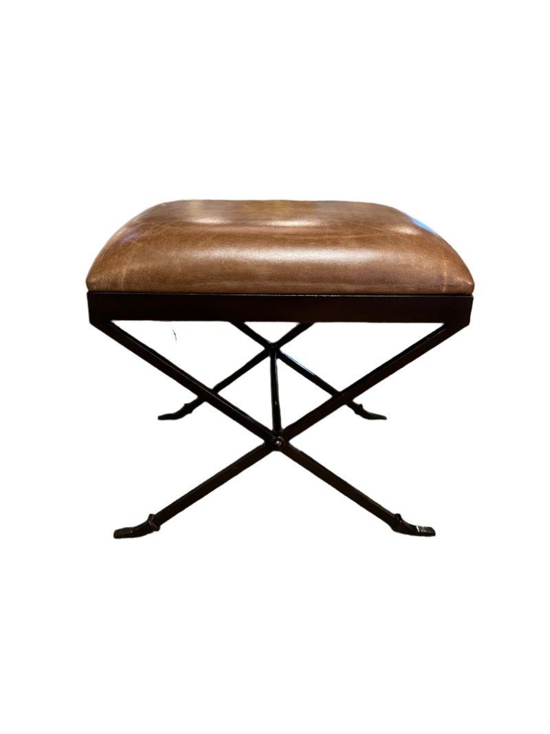 Drake Leather Stool | Bronze