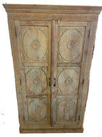 Circular Carved Teak Cabinet