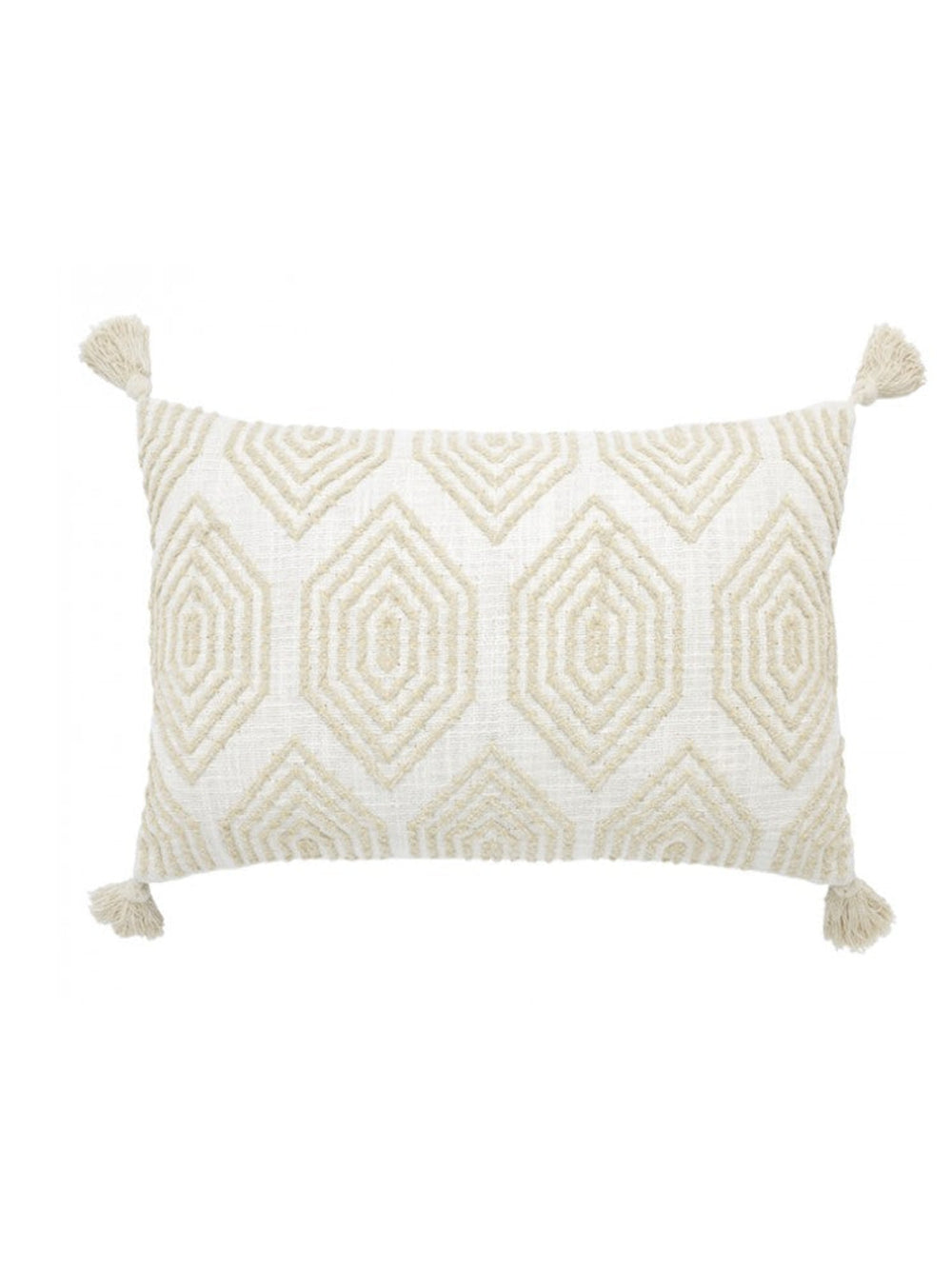 Honeycomb Cotton Tufted Pillow w/Tassels