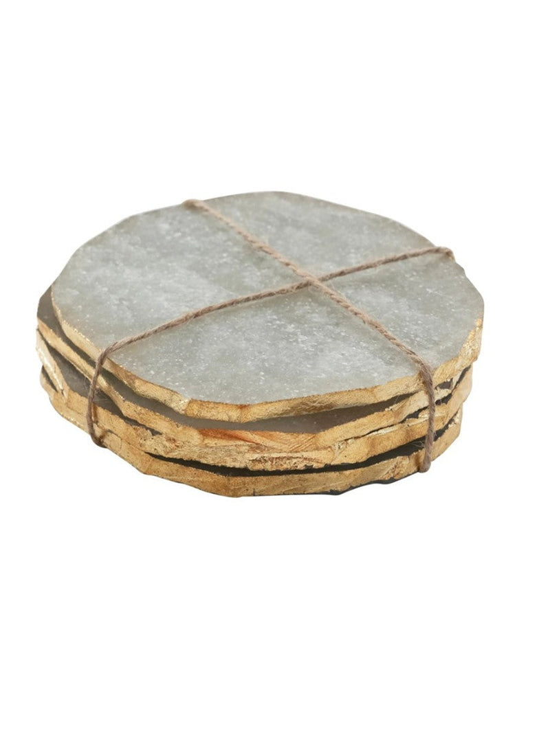 Quartz Coaster w/Gold Edge, Set of 4