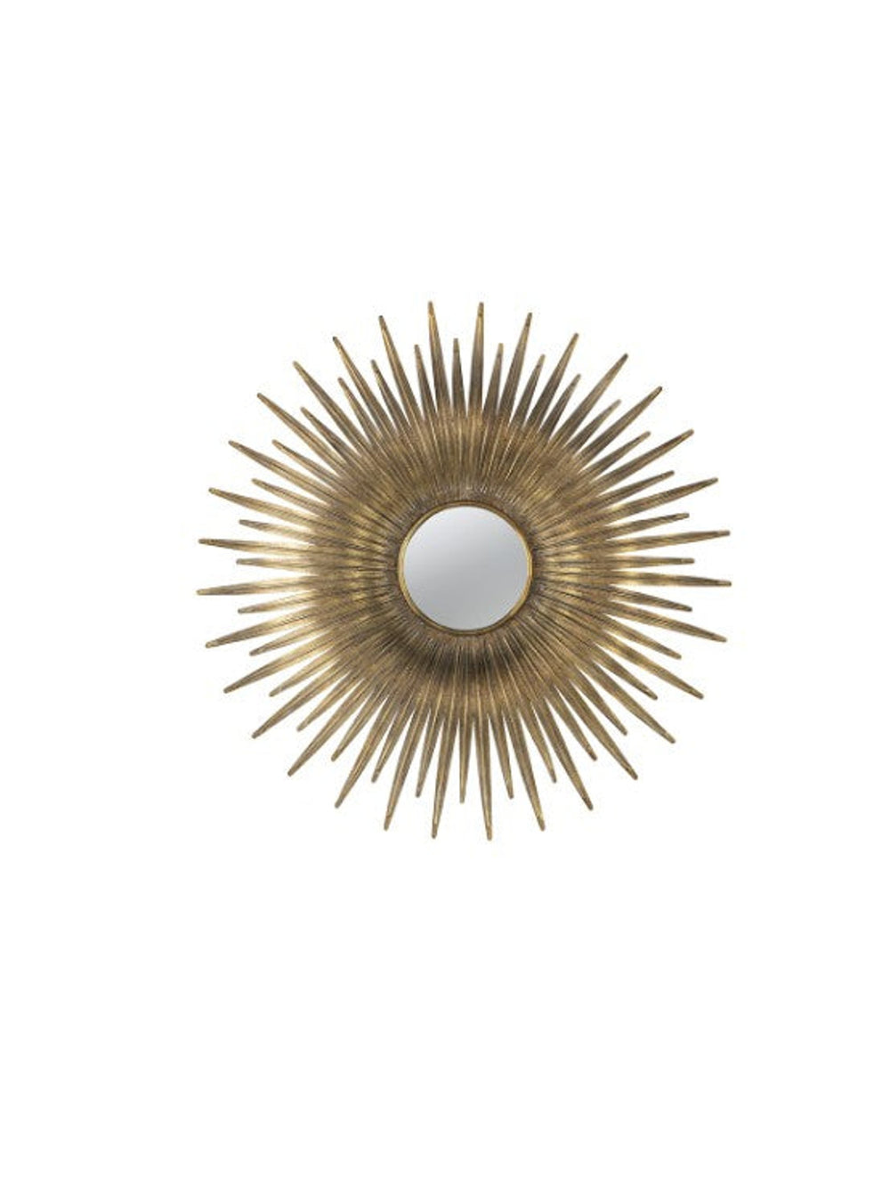 Round Gold Iron Sunburst Mirror