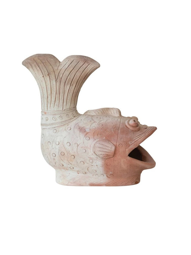 Terra-Cotta Fish Shaped Container