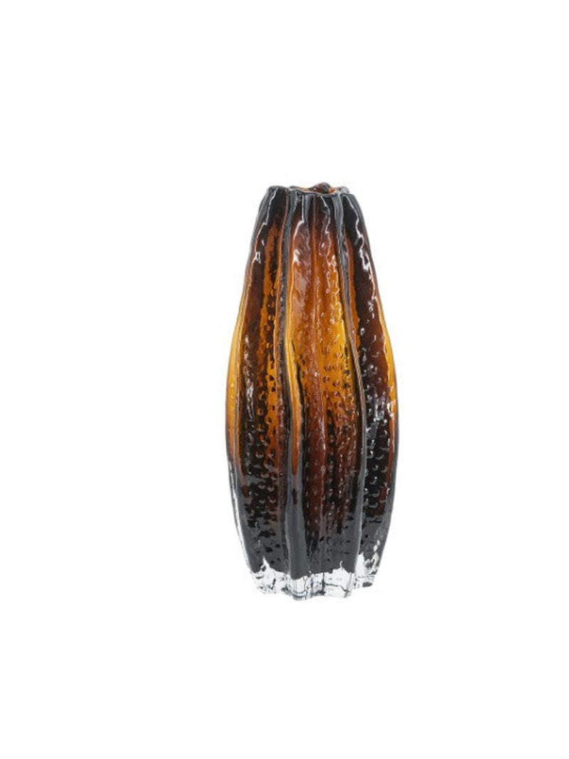 Starfruit Glass Vase | Amber Finish