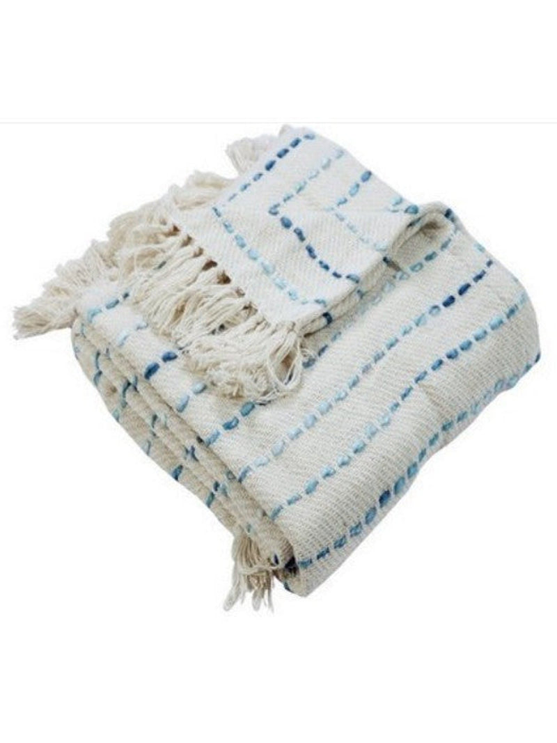 Hand Woven Blue Throw