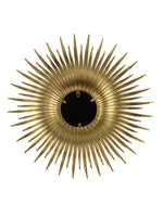 Round Gold Iron Sunburst Mirror