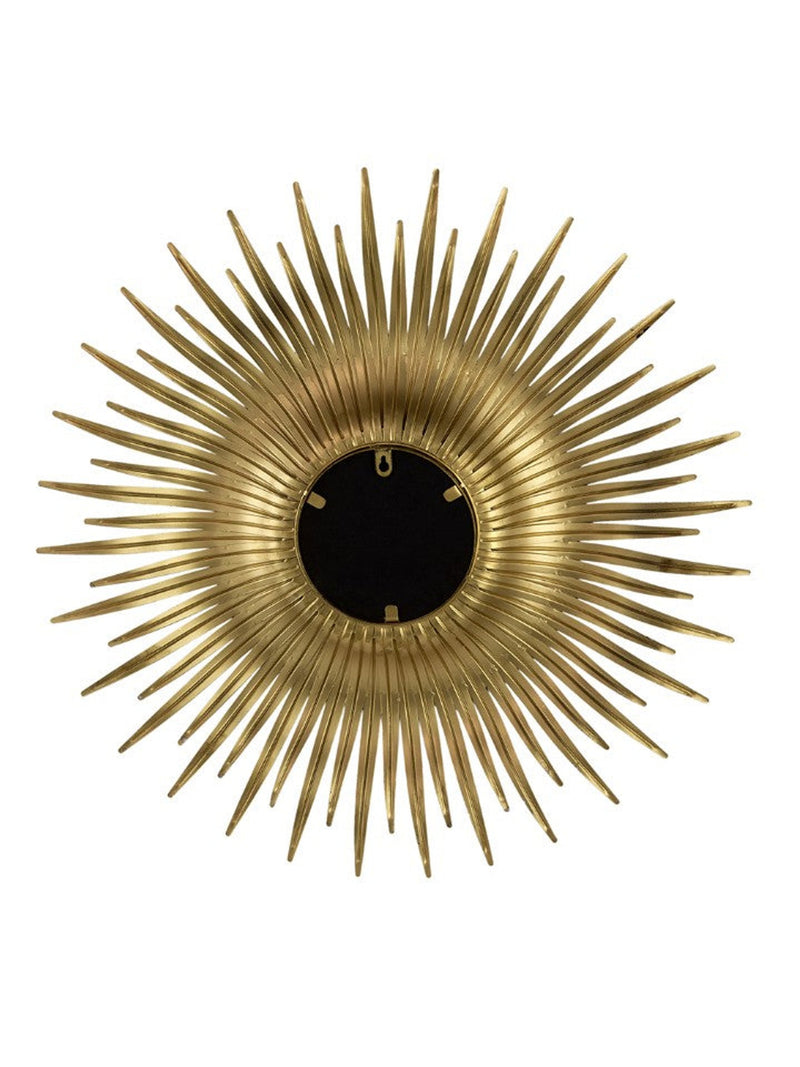 Round Gold Iron Sunburst Mirror