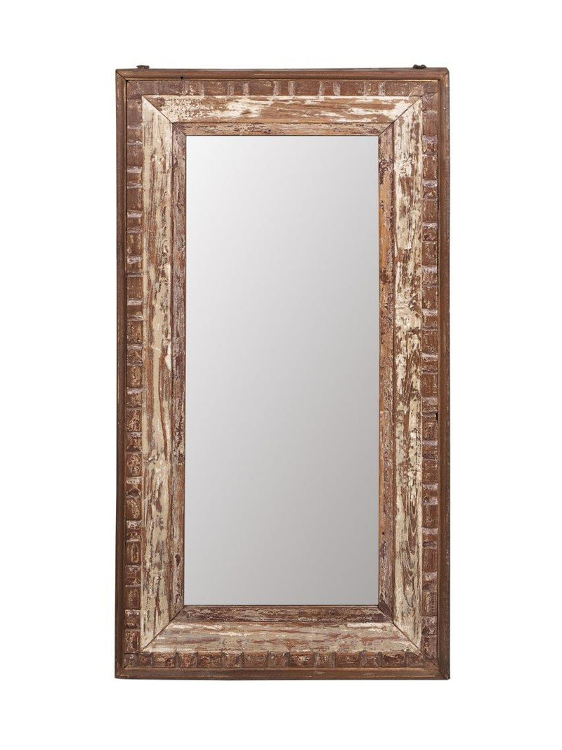 Two Toned Brown Wood Mirror