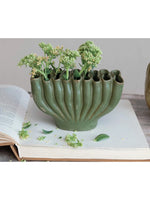Stoneware Vase w/9 Sections, Green