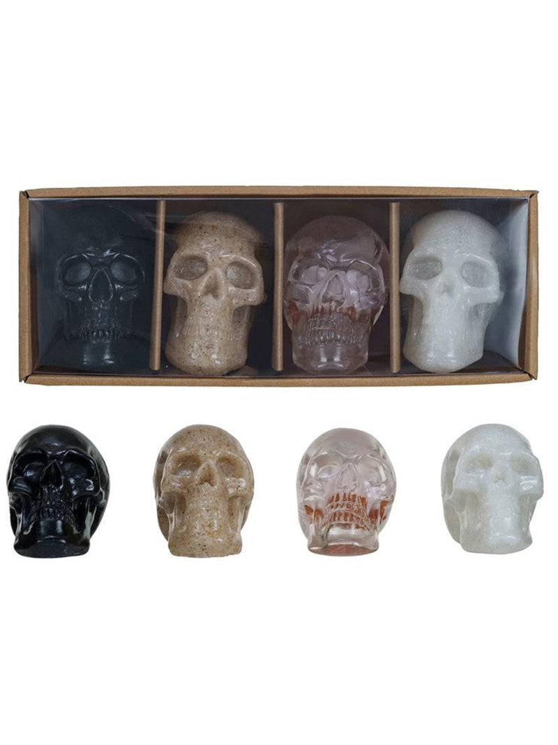 Boxed Set of 4 Resin Skulls
