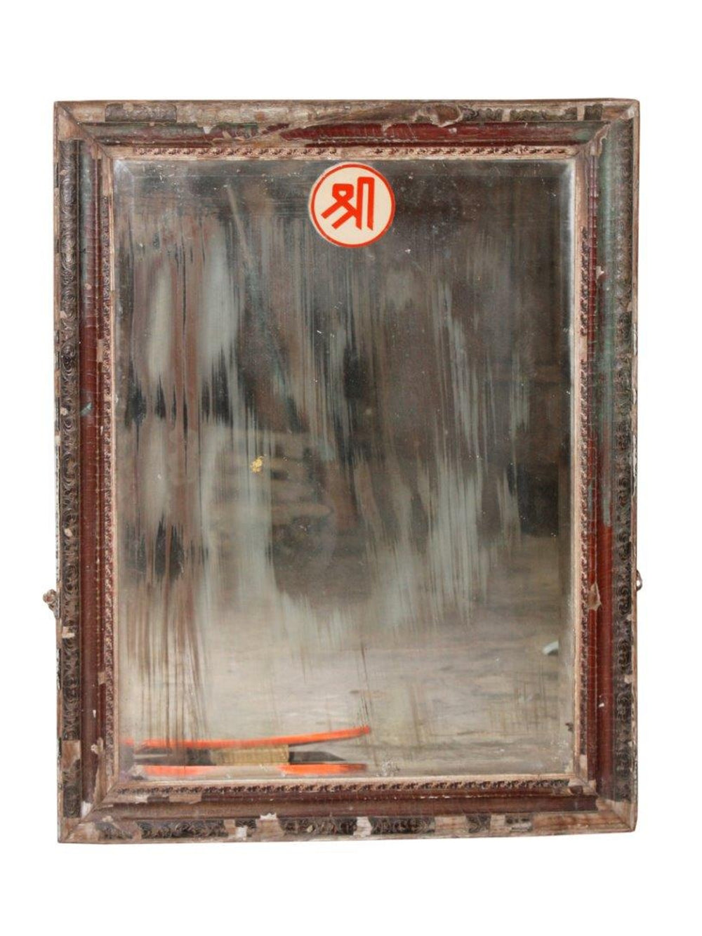 Red & Black Wood Mirror