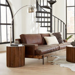 Palermo Round Side Table | White Marble | Royal Brown Base