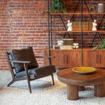 Palermo 39" Round Coffee Table in Acorn Brown