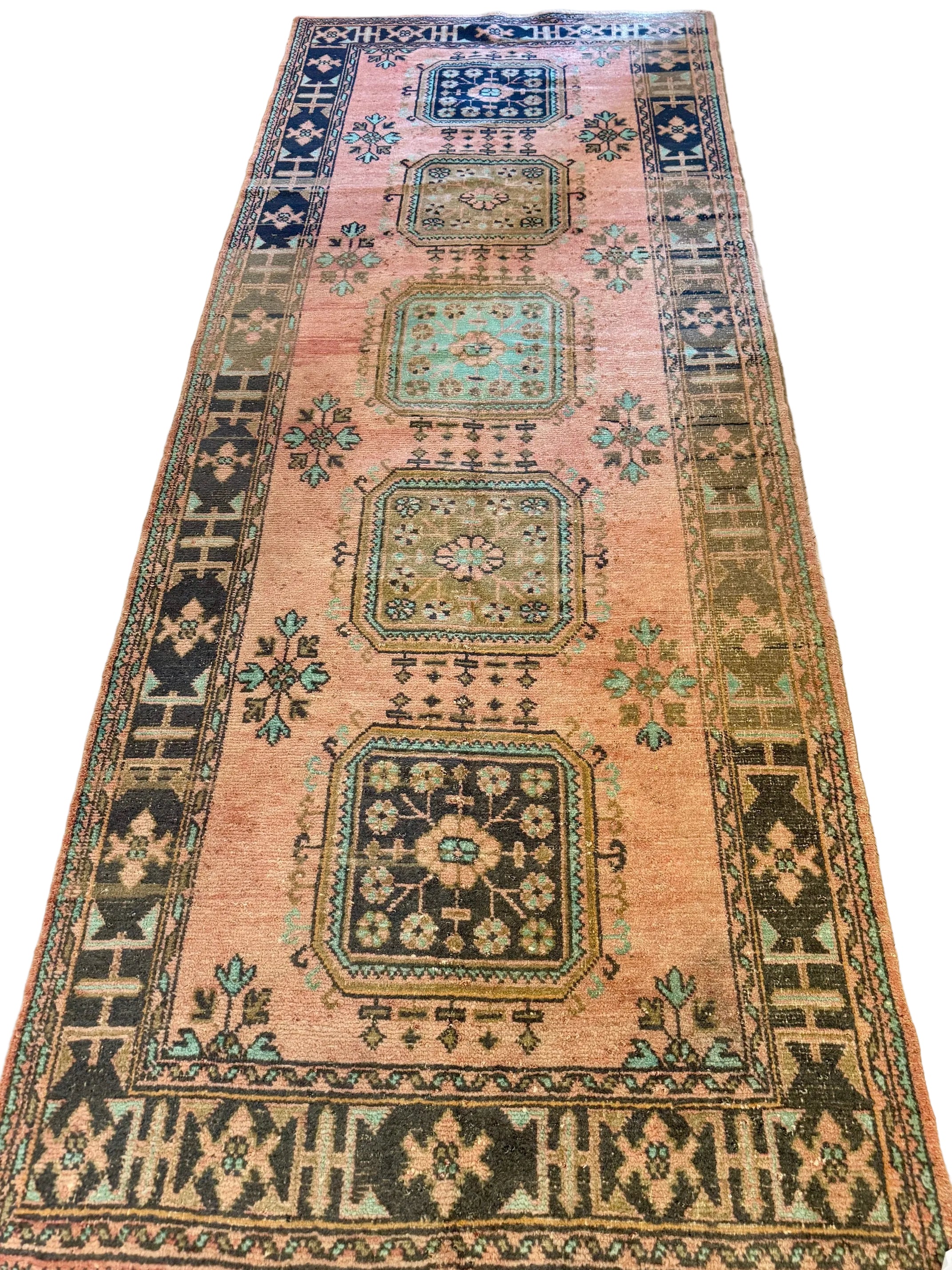Vintage Turkish Oushak Rug | 5' x 12'3