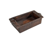 Dark Wood Tray W/Handles