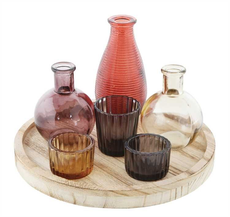 Candle Garden Tray W/Assorted Vases