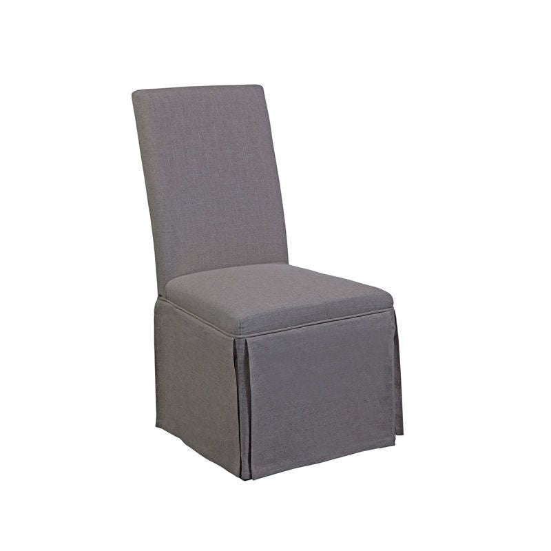 Parker Skirted Dining Chair | Grey Linen