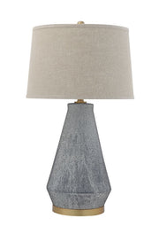 Textured Blue Ceramic Lamp