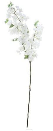 Faux Cherry Blossom Stem | White