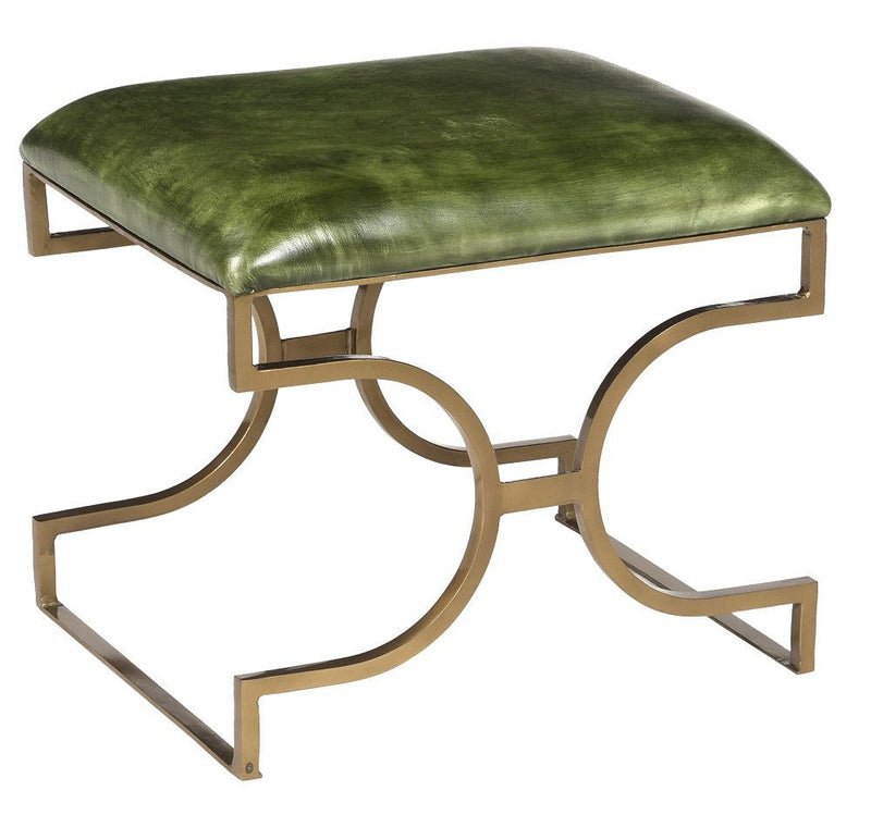 Jordan Green Leather Stool