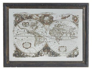 Nieve Vintage Style Mirrored World Map