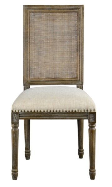 Square Maxwell Side Chair | Cane (French Linen)