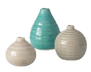 Ribbed Glazed Vase LG | Turquoise