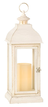Lantern w/Pillar | White