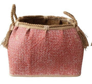 LG Hand-Woven Seagrass Basket | Coral