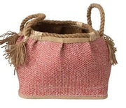 SM Hand-Woven Seagrass Basket | Coral