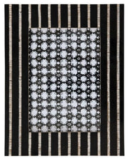 Resin Photo Frame w/Stripes | Black & Cream