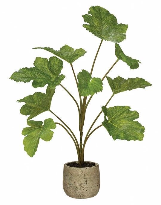 Faux Plant in Cement Pot