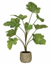 Faux Plant in Cement Pot