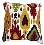 Embroidered Pillow | Red Yellow Green Orange Navy